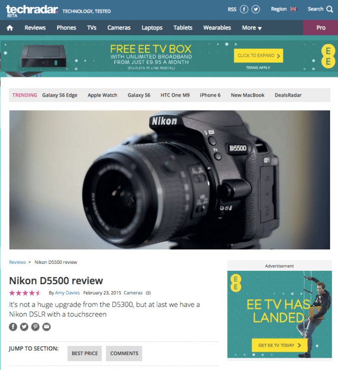 The full review for TechRadar - where you'll find the most in depth analysis, including resolution charts and graphs.